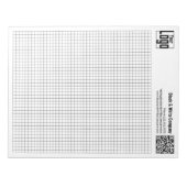 Bloc-note Calcpad de grille noire à code QR de logo de base (Devant)