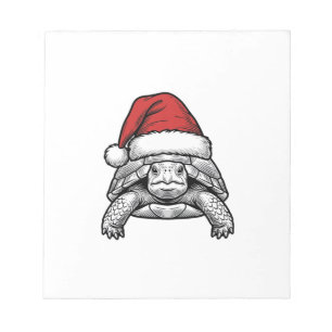 Bloc-note Calèche de Noël Tortue Chapeau de Père Noël Gravur