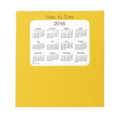 Bloc-note Calendrier 2018 Enregistrer la date Gold Notepad (Devant)