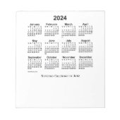 Bloc-note Calendrier blanc 2024 par Janz Small Notepad (Devant)