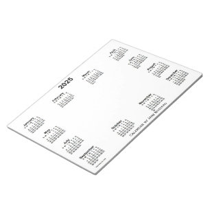 Bloc-note Calendrier blanc 2025 par Janz