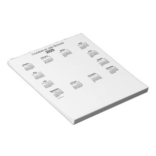 Bloc-note Calendrier blanc 2025 par Janz Notepad
