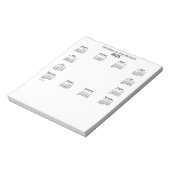 Bloc-note Calendrier blanc 2025 par Janz Notepad (Tourné)