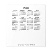 Bloc-note Calendrier blanc 2032 par Janz Notepad (Devant)