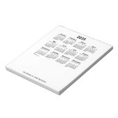 Bloc-note Calendrier blanc 2035 par Janz Notepad (Tourné)