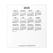 Bloc-note Calendrier blanc 2035 par Janz Notepad (Devant)