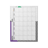 Bloc-note Calendrier blanc géométrique des années 1980 (Tourné)