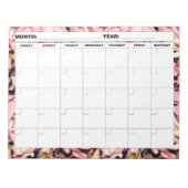 Bloc-note Calendrier blanc Motif Hydrangea (Devant)