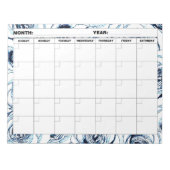 Bloc-note Calendrier blanc Rose bleu foncé (Devant)