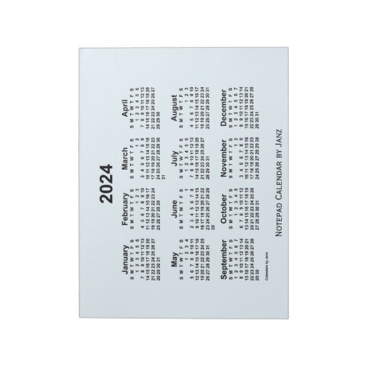 Bloc-note Calendrier bleu Alice 2024 par Janz Grand Bloc-not (Tourné)