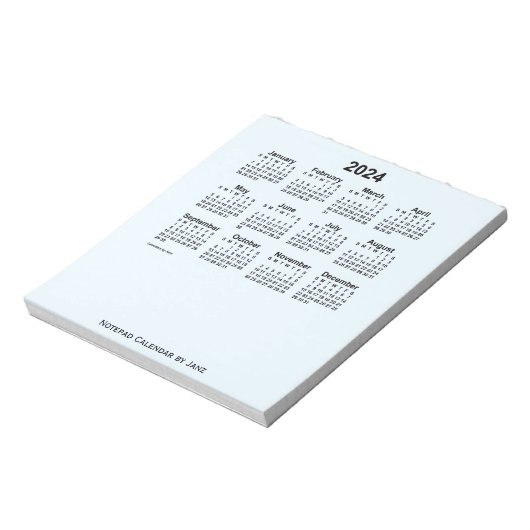Bloc-note Calendrier bleu Alice 2024 par Janz Small Notepad (Tourné)