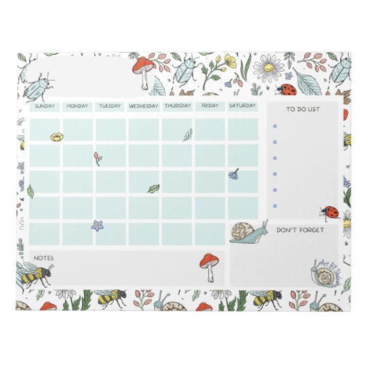 Bloc-note Calendrier de bureau à feuilles mobiles avec bloc- (Devant)