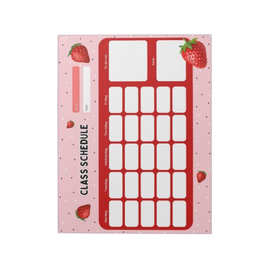Bloc-note Calendrier de classe (Tourné)