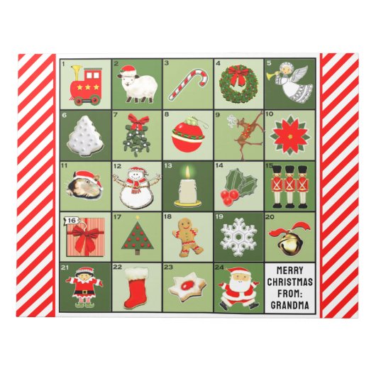 Bloc-note Calendrier de l'Avent de Noël (Devant)