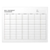 Bloc-note Calendrier de planification des paiements de factu (Devant)