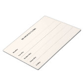 Bloc-note Calendrier de semaine beige nom d'entreprise (Incliné)