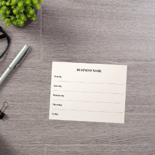 Bloc-note Calendrier de semaine beige nom d'entreprise