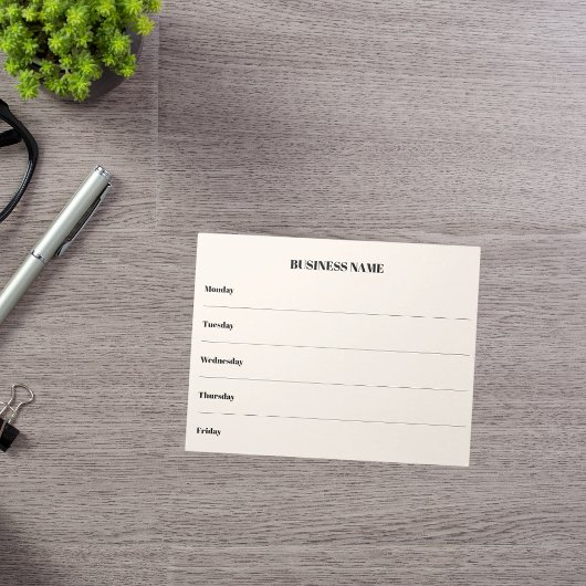 Bloc-note Calendrier de semaine beige nom d'entreprise