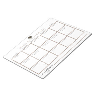 Bloc-note Calendrier de soins personnels