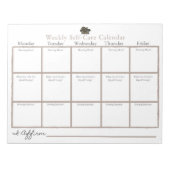 Bloc-note Calendrier de soins personnels (Devant)