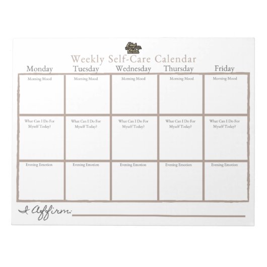 Bloc-note Calendrier des autosoins (Devant)