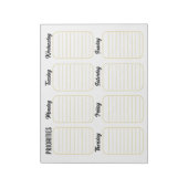 Bloc-note Calendrier du planificateur hebdomadaire Éteignez (Tourné)