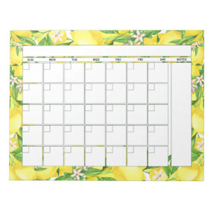 Bloc-note Calendrier du planificateur mensuel de la floraiso