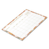 Bloc-note Calendrier familial personnalisé de fleurs terreus (Incliné)