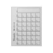 Bloc-note Calendrier gris clair Planificateur mensuel (Tourné)
