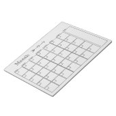 Bloc-note Calendrier gris clair Planificateur mensuel (Incliné)