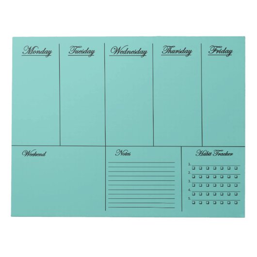 Bloc-note Calendrier hebdomadaire (Devant)
