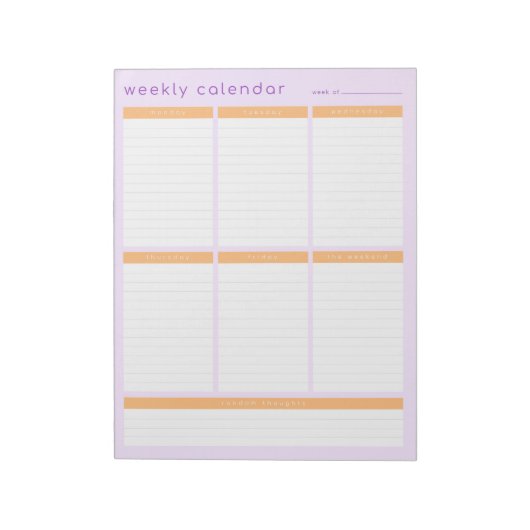 Bloc-note Calendrier hebdomadaire (Tourné)