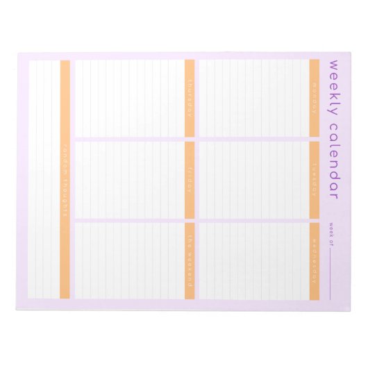 Bloc-note Calendrier hebdomadaire (Devant)