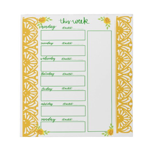 Bloc-note Calendrier hebdomadaire (Devant)