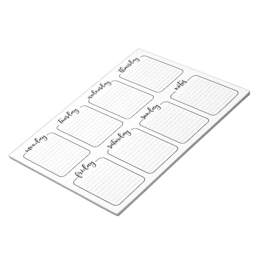 Bloc-note Calendrier hebdomadaire de planification simple de (Incliné)