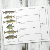 Bloc-note Calendrier hebdomadaire de poisson simple moderne