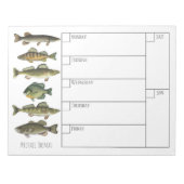 Bloc-note Calendrier hebdomadaire de poisson simple moderne (Devant)