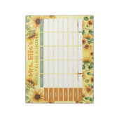 Bloc-note Calendrier hebdomadaire de tournesol personnalisé (Tourné)