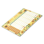 Bloc-note Calendrier hebdomadaire de tournesol personnalisé (Incliné)