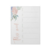 Bloc-note Calendrier hebdomadaire fleurs aquarelles (Tourné)
