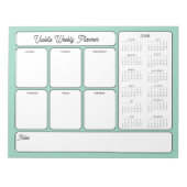 Bloc-note Calendrier Hebdomadaire Planner 2026 Quotidien Pou (Devant)