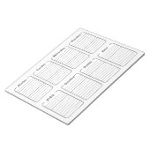 Bloc-note Calendrier hebdomadaire simple du planificateur bl (Incliné)