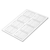 Bloc-note Calendrier hebdomadaire simple du planificateur bl (Incliné)