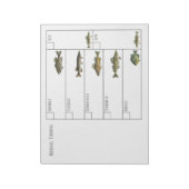 Bloc-note Calendrier hebdomadaire simple moderne pour pêcheu (Tourné)