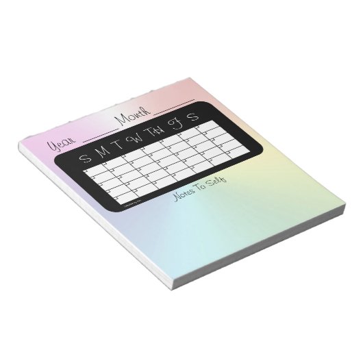 Bloc-note Calendrier mensuel de Shimmer du planificateur par (Incliné)
