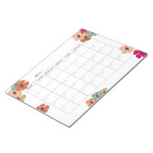 Bloc-note Calendrier mensuel non daté floral (Incliné)