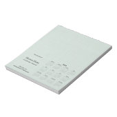 Bloc-note Calendrier mensuel personnalisé 2024 Linge vert (Tourné)