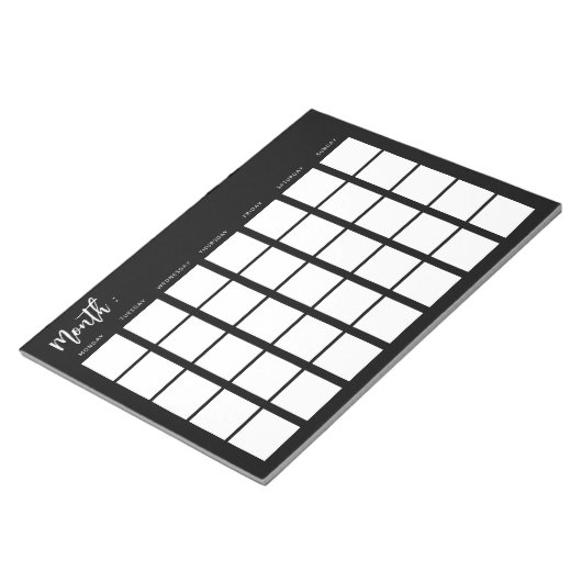 Bloc-note Calendrier mensuel vide (Incliné)