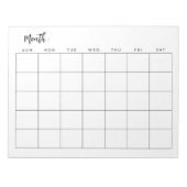 Bloc-note Calendrier mensuel vide (Devant)