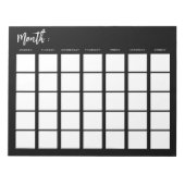 Bloc-note Calendrier mensuel vierge (Devant)